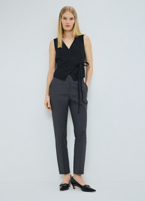 Укороченные брюки из хлопка, Серый