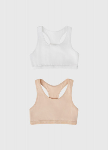 Базовый топ для девочек, 2 шт., Белый