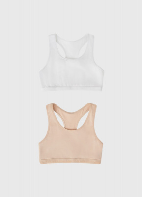 Базовый топ для девочек, 2 шт., Белый