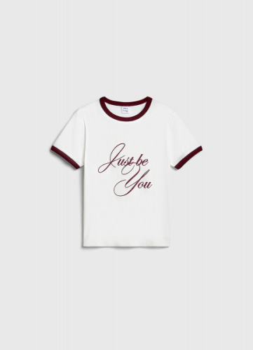 Футболка в рубчик для девочек, Бежевый