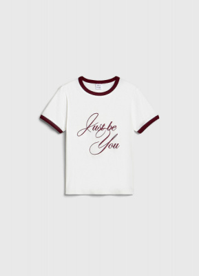 Футболка в рубчик для девочек, Бежевый