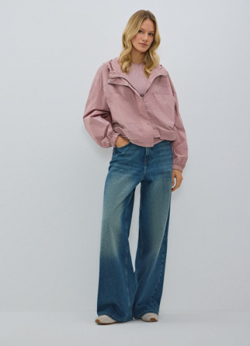 Ветровка с капюшоном, Розовый