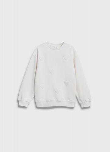 Свитшот с объёмным принтом для девочек, Бежевый