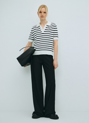 Трикотажные прямые брюки, Черный