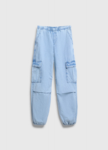 Джинcы оверсайз для девочек, Голубой