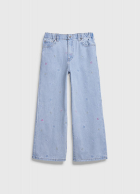 Широкие джинсы для девочек, Голубой