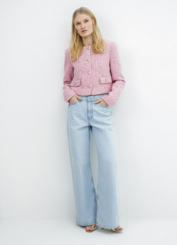 Свободные джинсы со средней посадкой, Голубой