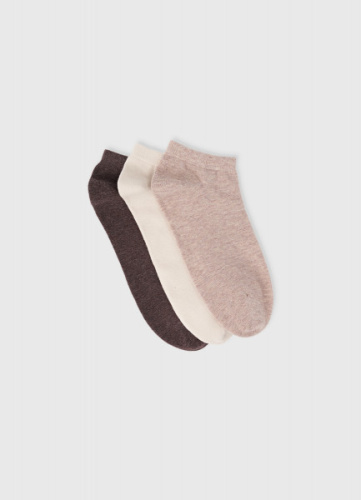 Короткие носки, 3 пары, Бежевый