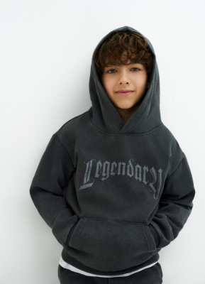 Худи с принтом для мальчиков, Серый