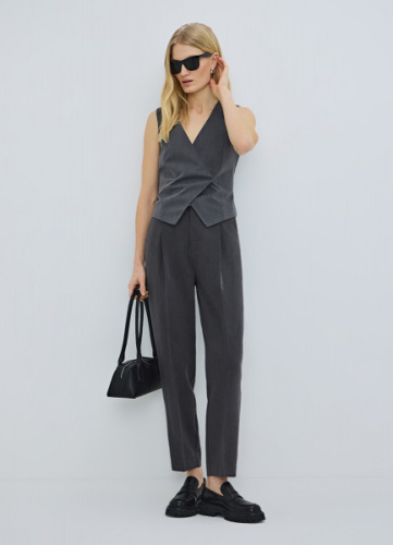 Зауженные брюки с ремнём, Серый