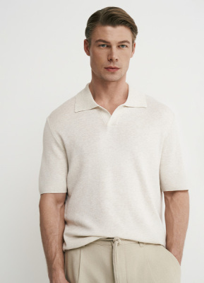 Вязаный джемпер-поло, Белый