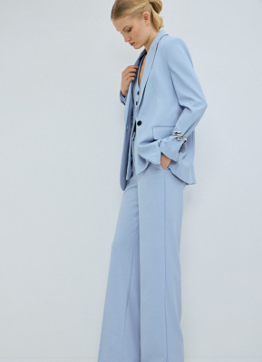 Однобортный жакет из поливискозы, Голубой