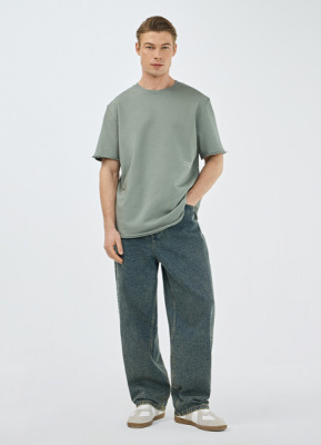 Футболка с текстовым принтом, Зеленый