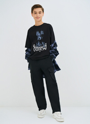 Футболка из хлопка для мальчиков, Черный