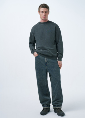 Свитшот с эффектом стирки, Зеленый