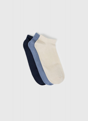 Короткие носки, 3 пары, Голубой