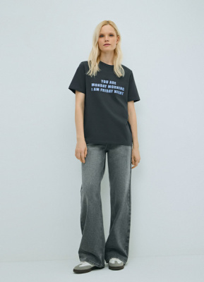 Футболка с принтом, Серый