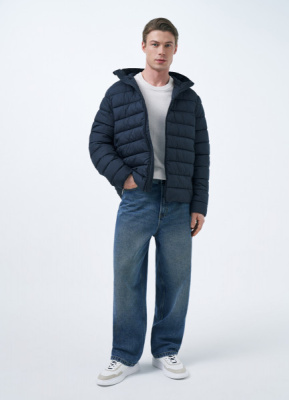 Базовая ультралёгкая куртка с капюшоном, Синий