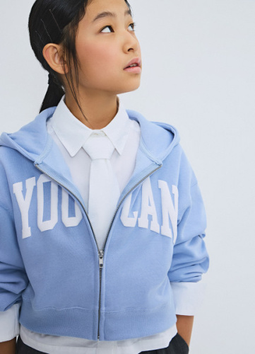 Толстовка на молнии для девочек, Голубой