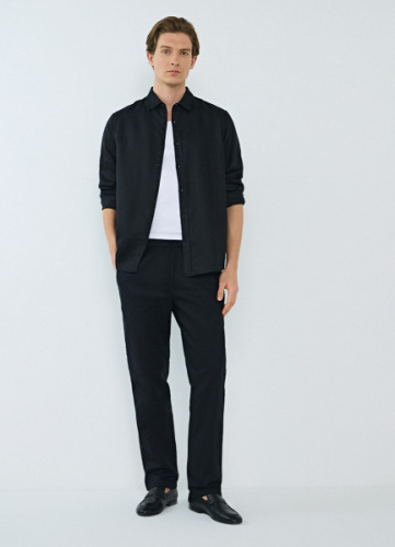 Брюки изо льна, Черный