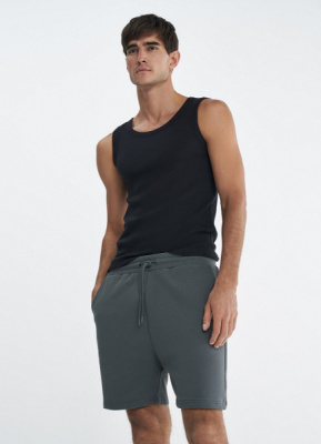 Базовая майка в рубчик, Черный