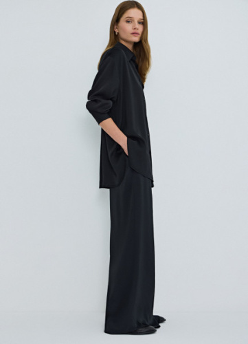 Широкие брюки с эластичным поясом, Черный