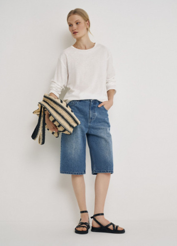 Шорты-бермуды со средней посадкой, Синий