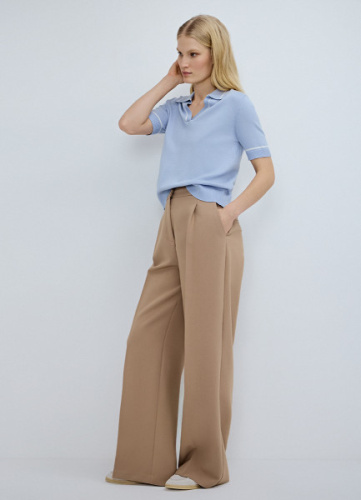 Джемпер-поло с коротким рукавом, Голубой