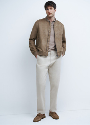 Брюки-чиносы из сатина, Бежевый