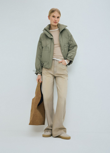 Утеплённая короткая куртка, Желтый