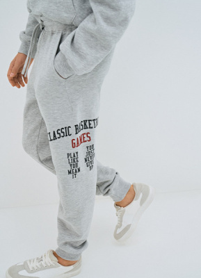 Трикотажные брюки с принтом для мальчиков, Серый