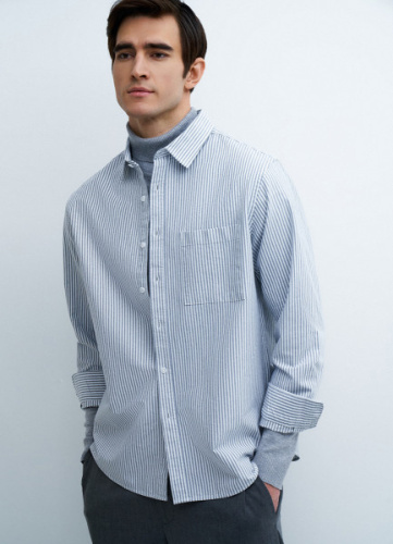 Рубашка из ткани оксфорд, Серый