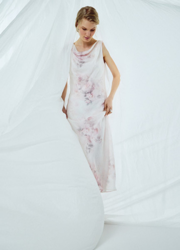 Платье с вырезом лодочка, Розовый