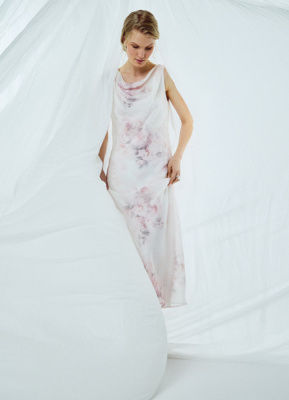 Платье с вырезом лодочка, Розовый