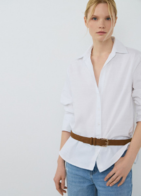 Рубашка из хлопка с рукавом 3/4, Белый