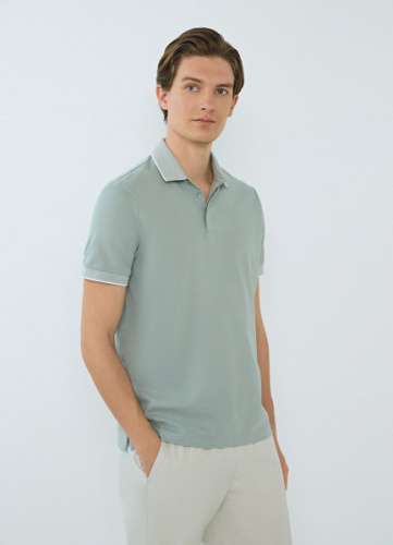 Поло из шелковистого пике, Зеленый