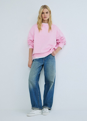 Базовая толстовка оверсайз, Розовый