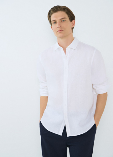 Льняная рубашка, Белый