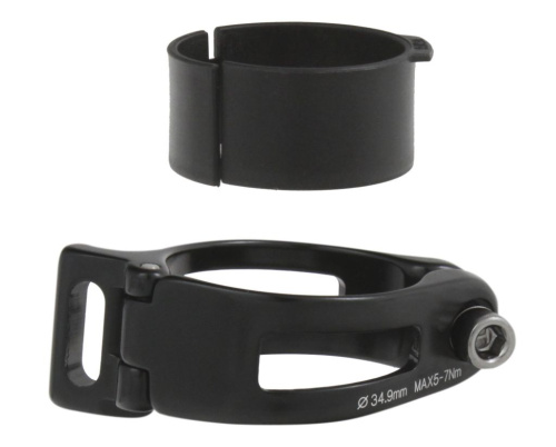 Адаптер ACME для установки шоссейного переднего переключателя на упор (черный 31.8/34.9 мм)