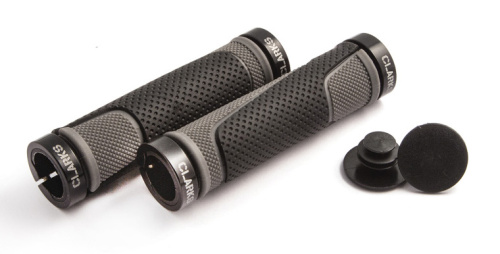 Грипсы Clark's CLG308 с замком, двухкомпонентные (черный / серый 130 мм)