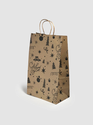 Пакет крафт "С Новым годом!"