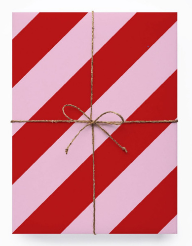 Бумага "Полоски красно-розовые"