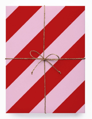 Бумага "Полоски красно-розовые"