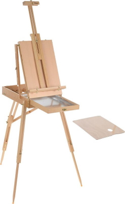 Этюдный ящик двусторонний с алюминиевой вкладкой большой, бук