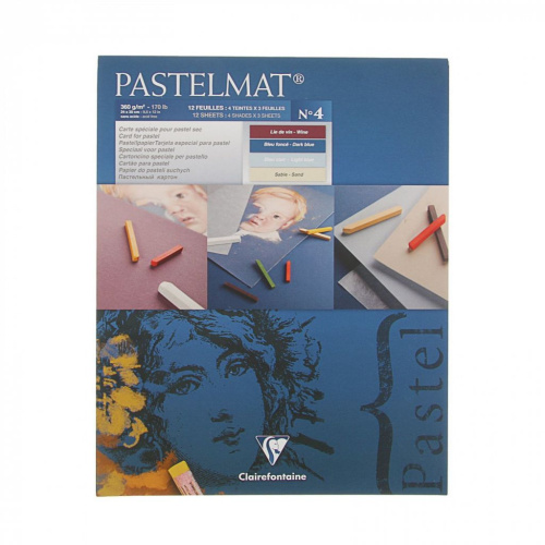 Блокнот для пастели Clairefontaine "Pastelmat"№4 24х30 см 12 л 360 г 4 оттенка