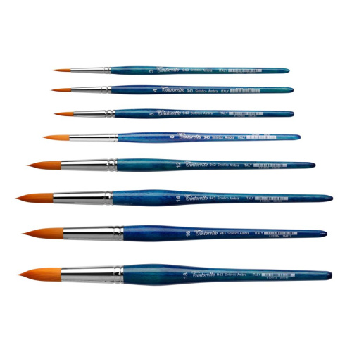 Кисть синтетика №2 круглая Tintoretto "Amber" короткая ручка