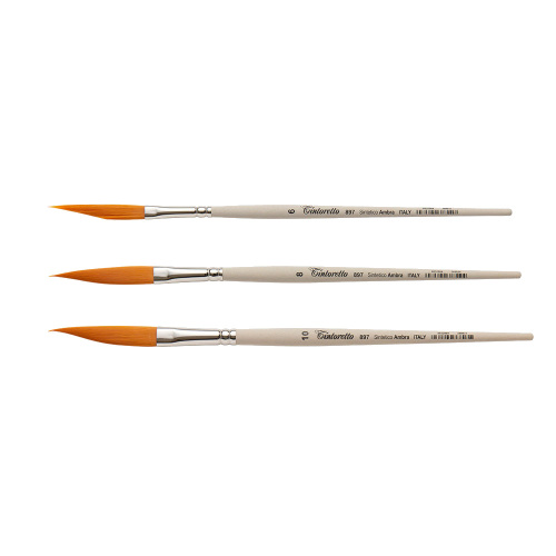 Кисть синтетика даггер лайнер Tintoretto "Ambra" на короткой ручке