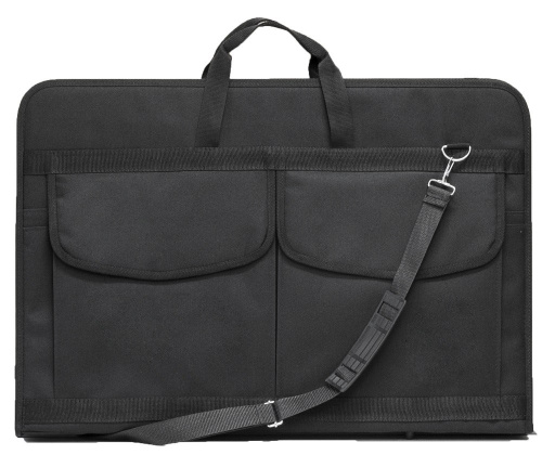 Папка А2 широкая, черная, 3 кармана