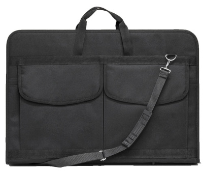 Папка А2 широкая, черная, 3 кармана