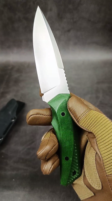 Нож Pocket Wolf Большой Тактик, сталь AUS10Co, рукоять Микарта, зеленый